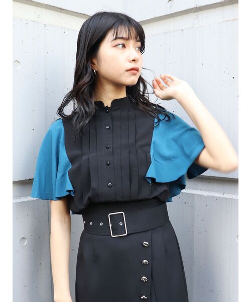 MURUA(ムルーア)の「ハーフスリーブブラウス(シャツ/ブラウス・レディース・ホワイト/ブラック・FREE)」の11枚目の写真