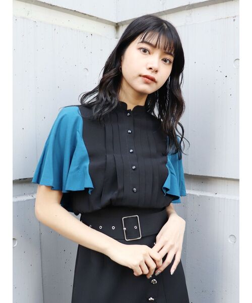 MURUA(ムルーア)の「ハーフスリーブブラウス(シャツ/ブラウス・レディース・ホワイト/ブラック・FREE)」の13枚目の写真