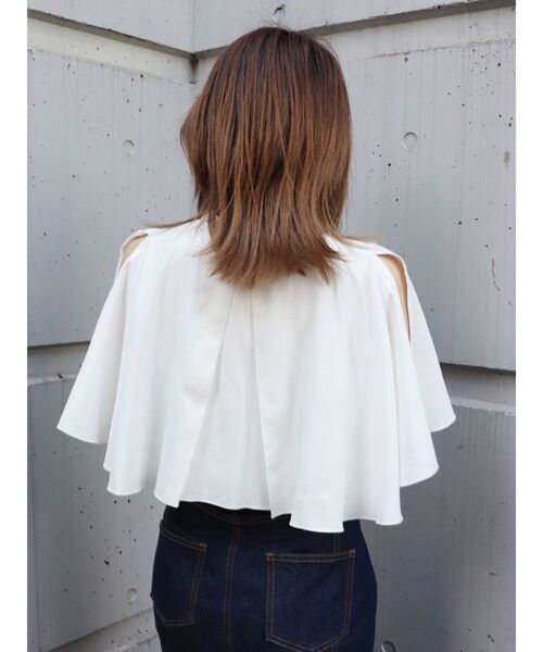 MURUA(ムルーア)の「ハーフスリーブブラウス(シャツ/ブラウス・レディース・ホワイト/ブラック・FREE)」の18枚目の写真