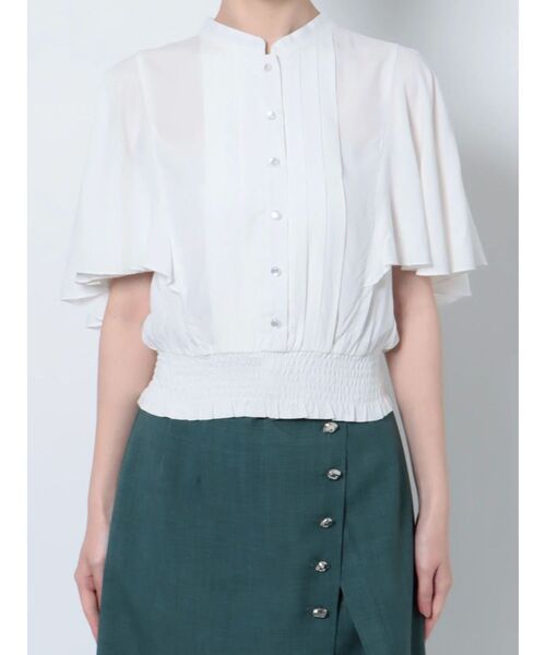 MURUA(ムルーア)の「ハーフスリーブブラウス(シャツ/ブラウス・レディース・ホワイト/ブラック・FREE)」の19枚目の写真