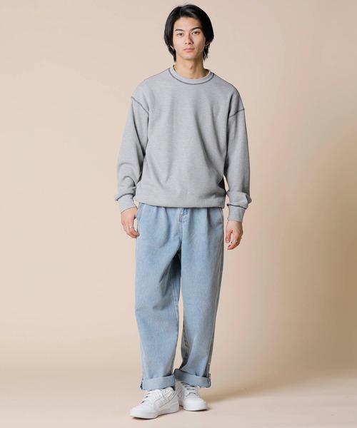 ADMIX/ATELIER SAB MEN(アドミックスアトリエサブメン)の「サーマル ワッフル / 配色カラーステッチ入り クルーネック リラックスサイズ ロンT(Tシャツ/カットソー・メンズ・ブラック/ホワイト/グレー・50/48)」の19枚目の写真