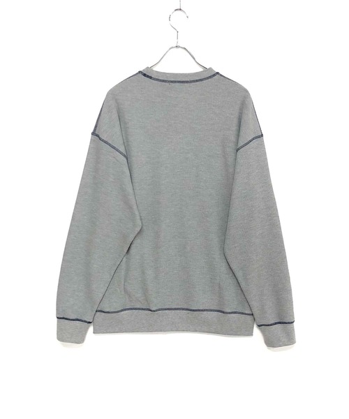ADMIX/ATELIER SAB MEN(アドミックスアトリエサブメン)の「サーマル ワッフル / 配色カラーステッチ入り クルーネック リラックスサイズ ロンT(Tシャツ/カットソー・メンズ・ブラック/ホワイト/グレー・50/48)」の9枚目の写真