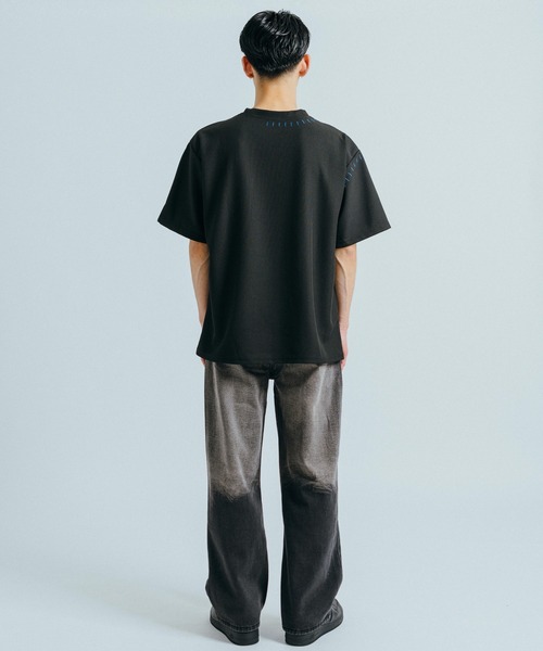 パンツ メンズ グラデーションカラー ワイドレッグ ストレート Ressaca（レサーカ）の「ワイドストレートシルエット ブラック