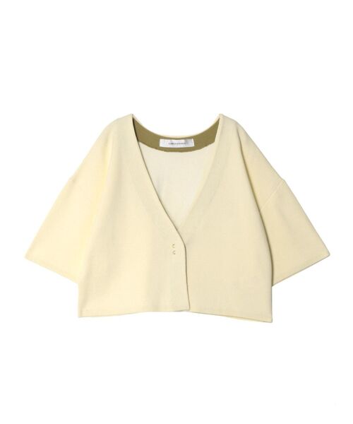 LAGUNAMOON（ラグナムーン）の「ショートフォルムニットカーディガン（カーディガン/ボレロ・レディース・アイボリー/ブラック・FREE）」の3枚目の写真