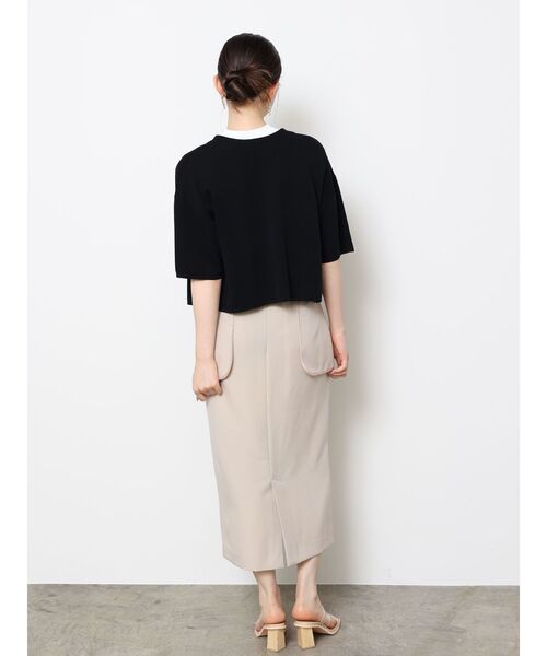 LAGUNAMOON（ラグナムーン）の「ショートフォルムニットカーディガン（カーディガン/ボレロ・レディース・アイボリー/ブラック・FREE）」の6枚目の写真