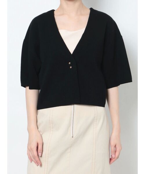 LAGUNAMOON（ラグナムーン）の「ショートフォルムニットカーディガン（カーディガン/ボレロ・レディース・アイボリー/ブラック・FREE）」の21枚目の写真