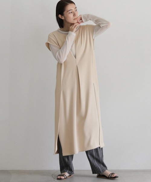 select MOCA(セレクトモカ)の「2wayフロントタックスリットワンピース(ワンピース・レディース・ライトオリーブ/アイボリー/ブラック・FREE)」の11枚目の写真
