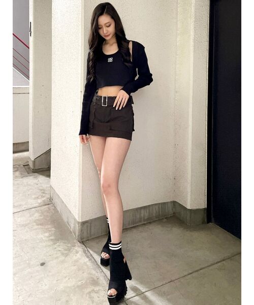 GYDA(ジェイダ)の「カーゴポケットスカートライクショートパンツ(スカート・レディース・チャコールグレー/ベージュ・FREE)」の8枚目の写真