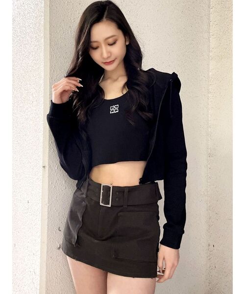 GYDA(ジェイダ)の「カーゴポケットスカートライクショートパンツ(スカート・レディース・チャコールグレー/ベージュ・FREE)」の9枚目の写真