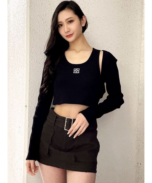 GYDA(ジェイダ)の「カーゴポケットスカートライクショートパンツ(スカート・レディース・チャコールグレー/ベージュ・FREE)」の10枚目の写真