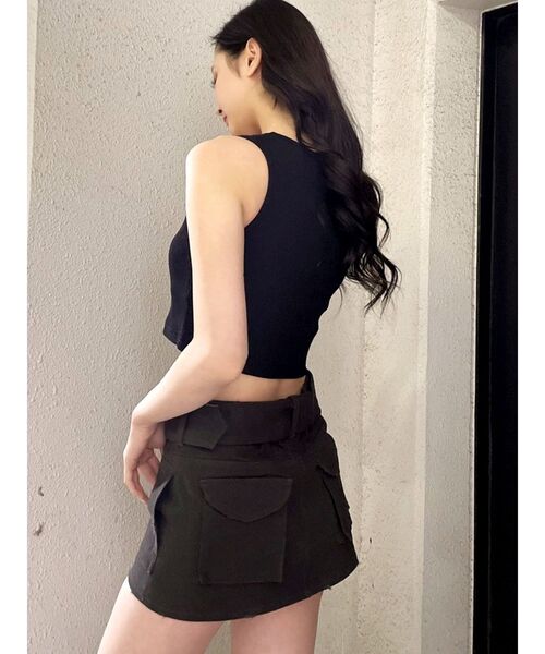 GYDA(ジェイダ)の「カーゴポケットスカートライクショートパンツ(スカート・レディース・チャコールグレー/ベージュ・FREE)」の12枚目の写真