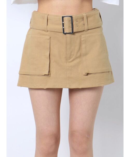 GYDA(ジェイダ)の「カーゴポケットスカートライクショートパンツ(スカート・レディース・チャコールグレー/ベージュ・FREE)」の13枚目の写真