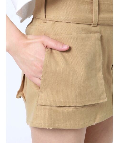 GYDA(ジェイダ)の「カーゴポケットスカートライクショートパンツ(スカート・レディース・チャコールグレー/ベージュ・FREE)」の18枚目の写真