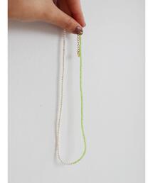 淡水パール×ビーズショートネックレス