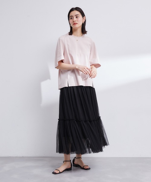 ROPE'（ロペ）の「ソフトチュールティアードスカート（スカート・レディース・ブラック・36/38/34）」の2枚目の写真