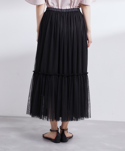 ROPE'（ロペ）の「ソフトチュールティアードスカート（スカート・レディース・ブラック・36/38/34）」の6枚目の写真