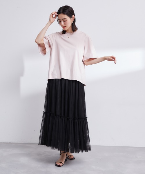 ROPE'（ロペ）の「ソフトチュールティアードスカート（スカート・レディース・ブラック・36/38/34）」の12枚目の写真
