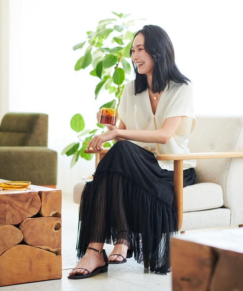 ROPE'（ロペ）の「ソフトチュールティアードスカート（スカート・レディース・ブラック・36/38/34）」の15枚目の写真