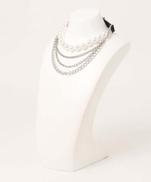 an meets zakka（アンミツザッカ）の「an meets zakka パール＆３連ドレープチェーンレザーコンビチョーカー（チョーカー・レディース・A・ONE SIZE）」の7枚目の写真