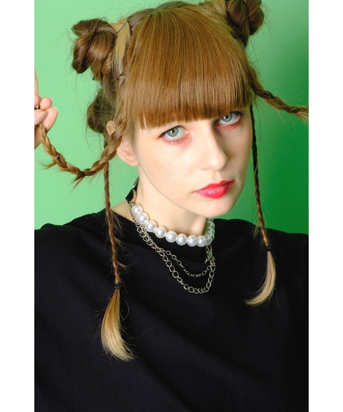 an meets zakka（アンミツザッカ）の「an meets zakka パール＆３連ドレープチェーンレザーコンビチョーカー（チョーカー・レディース・A・ONE SIZE）」の2枚目の写真