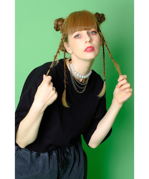 an meets zakka（アンミツザッカ）の「an meets zakka パール＆３連ドレープチェーンレザーコンビチョーカー（チョーカー・レディース・A・ONE SIZE）」の3枚目の写真