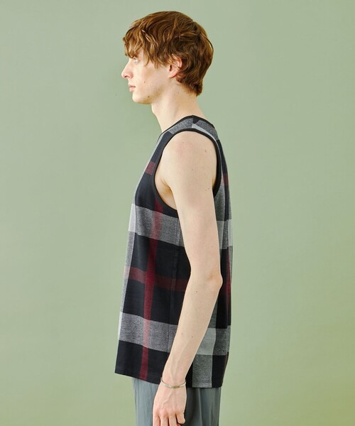 BLACK LABEL CRESTBRIDGE(ブラックレーベル・クレストブリッジ)の「【WEB限定】ブラックチェックタンクトップ(Tシャツ/カットソー・メンズ・チャコールグレー・XL/L/M)」の6枚目の写真