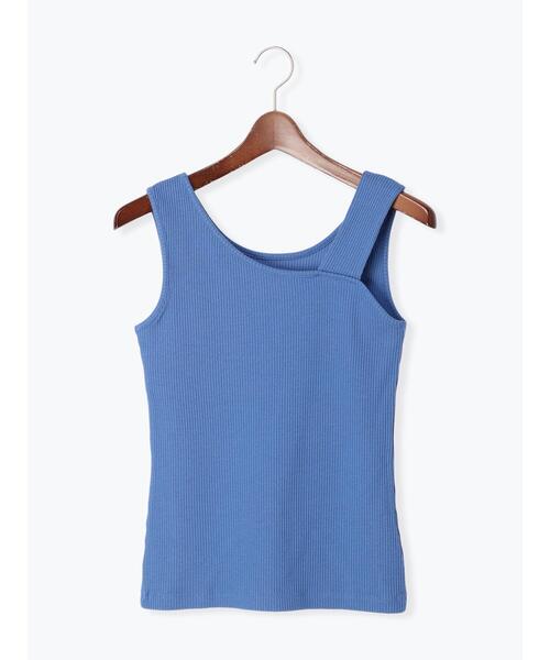 Te chichi(テチチ)の「前後2WAYアシメショルダーリブタンクトップ(タンクトップ・レディース・ブルー/オフホワイト/ベージュ/ブラック・F)」の7枚目の写真