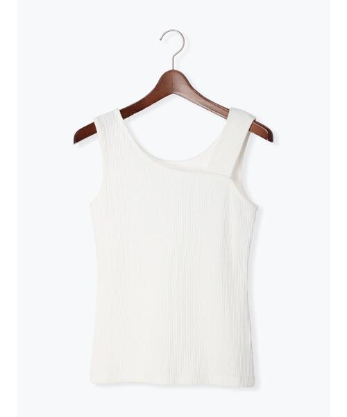 Te chichi(テチチ)の「前後2WAYアシメショルダーリブタンクトップ(タンクトップ・レディース・ブルー/オフホワイト/ベージュ/ブラック・F)」の10枚目の写真