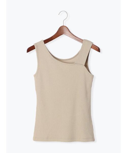 Te chichi(テチチ)の「前後2WAYアシメショルダーリブタンクトップ(タンクトップ・レディース・ブルー/オフホワイト/ベージュ/ブラック・F)」の6枚目の写真