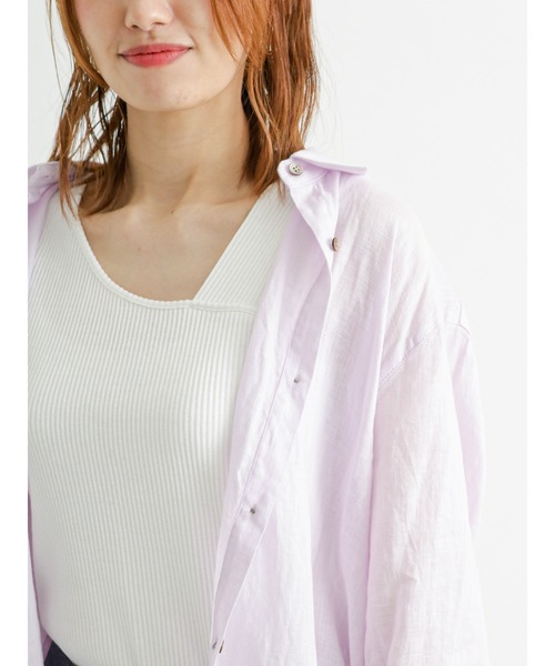 Te chichi(テチチ)の「前後2WAYアシメショルダーリブタンクトップ(タンクトップ・レディース・ブルー/オフホワイト/ベージュ/ブラック・F)」の2枚目の写真