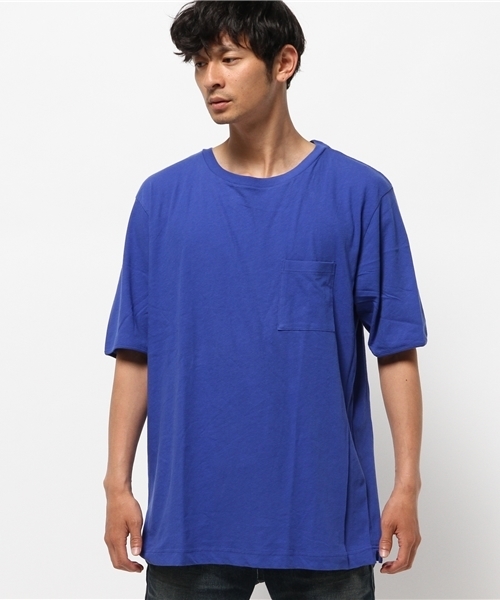 OUTLET（アウトレット）の「【Ciaopanic】32/-弱強燃天竺ビッグポケTee（Tシャツ/カットソー・メンズ・ブルー・LARGE/MEDIUM）」の2枚目の写真