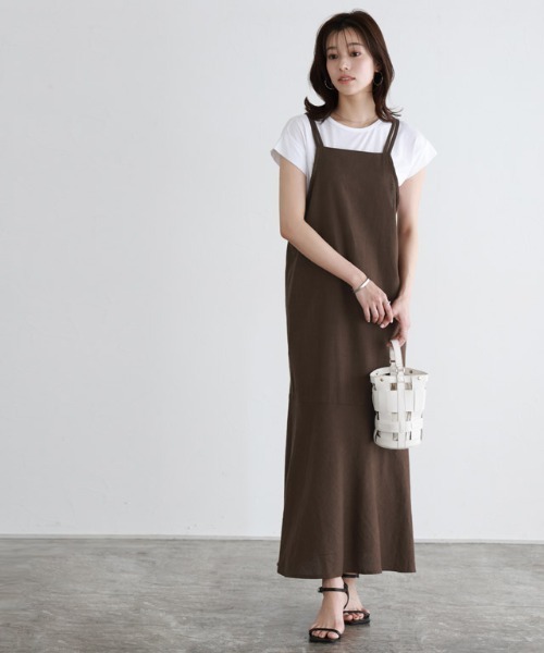 Pierrot(ピエロ)の「インナーセットリネン混キャミワンピース(ワンピース・レディース・アイボリー/ブラック/ブラウン・M)」の20枚目の写真