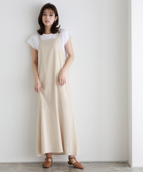 Pierrot(ピエロ)の「インナーセットリネン混キャミワンピース(ワンピース・レディース・アイボリー/ブラック/ブラウン・M)」の13枚目の写真