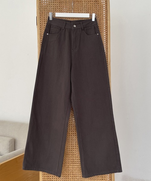 LAFFMO（ラフモ）の「ハイウエストコットンワイドデニムパンツ（デニムパンツ・レディース・グレー/ピンク/ベージュ/モカ・MEDIUM/LARGE）」の22枚目の写真