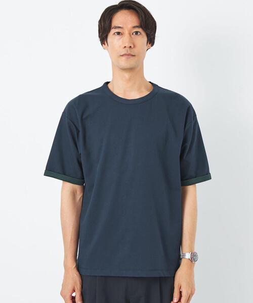 green label relaxing（グリーンレーベルリラクシング）の「ツイルリバー クルーネック Tシャツ（Tシャツ/カットソー・メンズ・ライトグレー/ベージュ/ネイビー・S/M/L/XL）」の8枚目の写真