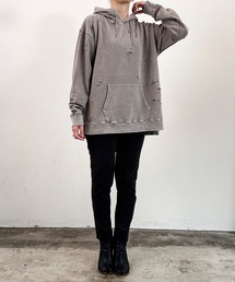 COMMON WARE（コモンウェアー）の「COMMONWARE:裏毛硫化染め ダメージスウェットパーカ（パーカー）」