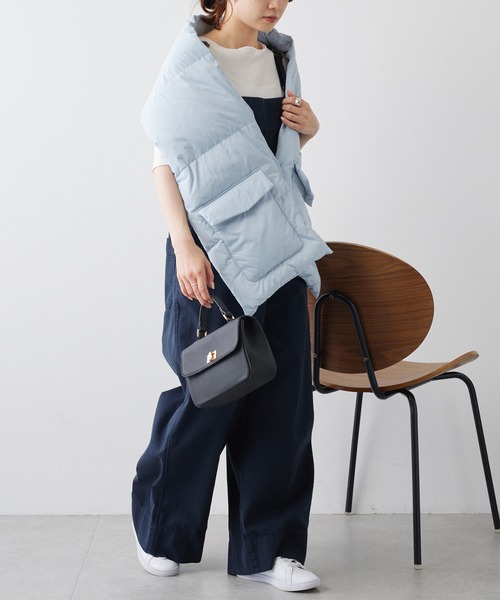 PUAL CE CIN（ピュアルセシン）の「【2023AW】ダウンストール（ストール/ショール・レディース・アイボリー/サックスブルー/ブラック・FREE）」の16枚目の写真