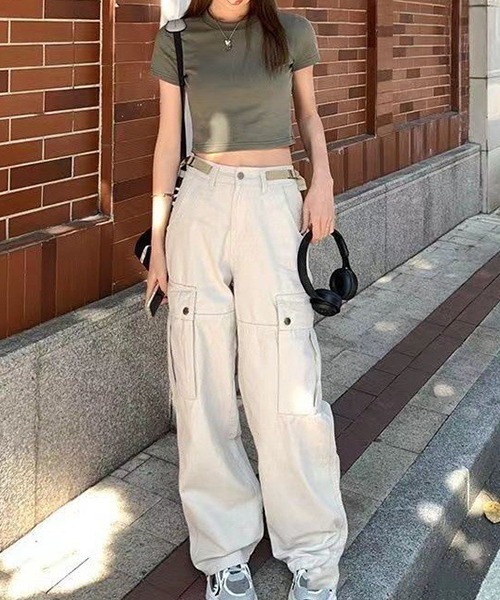 gossip!ロサンゼルス(ゴシップロサンゼルス)の「YUGA ショートシャツ(シャツ/ブラウス・レディース・ホワイト/ブラック/ワイン/アーミー・FREE)」の13枚目の写真
