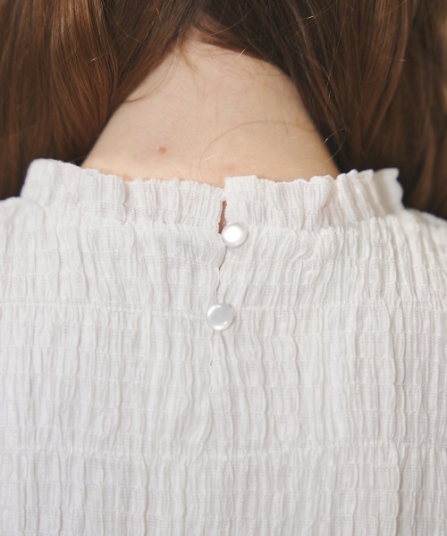MIRO AMURETTE（ミロアミュレット）の「shirring gather blouse/シャーリングトップス（シャツ/ブラウス・レディース・ホワイト/ブラック・FREE）」の7枚目の写真