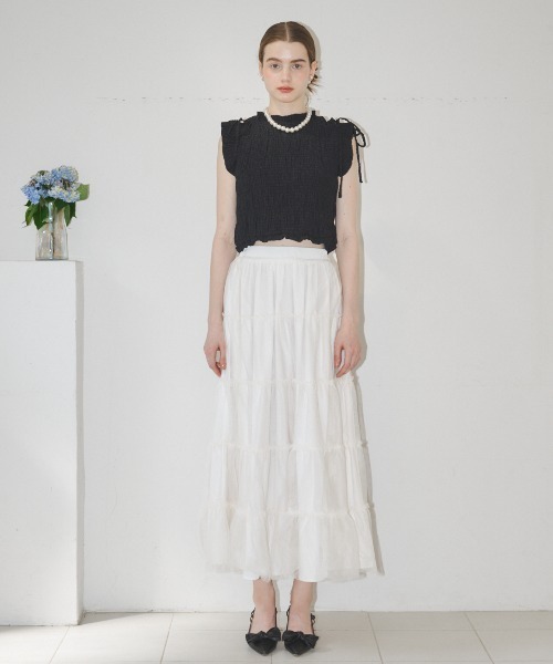 MIRO AMURETTE（ミロアミュレット）の「shirring gather blouse/シャーリングトップス（シャツ/ブラウス・レディース・ホワイト/ブラック・FREE）」の18枚目の写真