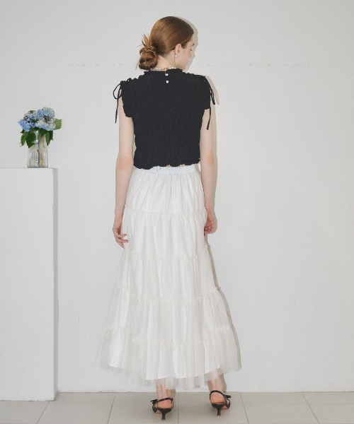 MIRO AMURETTE（ミロアミュレット）の「shirring gather blouse/シャーリングトップス（シャツ/ブラウス・レディース・ホワイト/ブラック・FREE）」の20枚目の写真