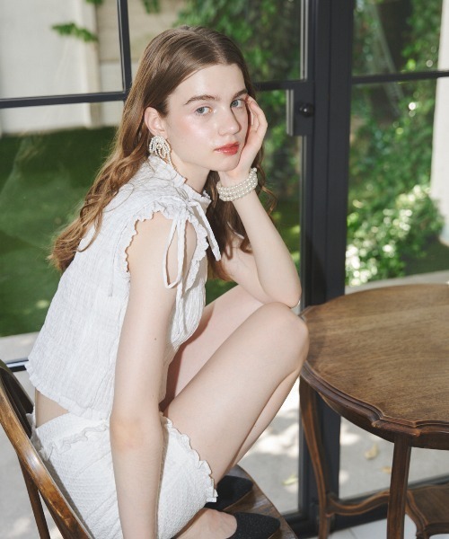 MIRO AMURETTE（ミロアミュレット）の「shirring gather blouse/シャーリングトップス（シャツ/ブラウス・レディース・ホワイト/ブラック・FREE）」の21枚目の写真