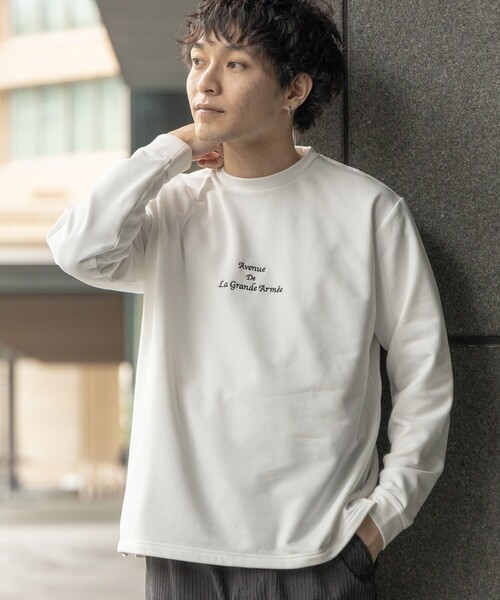 BEAMS HEART（ビームスハート）の「BEAMS HEART / 裏毛 ダンボール ロングスリーブ Tシャツ（Tシャツ/カットソー・メンズ・グレー/ブラウン系その他2/ホワイト・MEDIUM/LARGE/SMALL）」の2枚目の写真