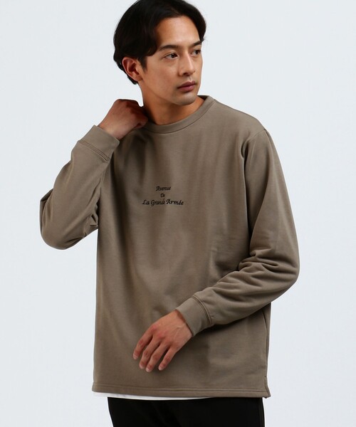 BEAMS HEART（ビームスハート）の「BEAMS HEART / 裏毛 ダンボール ロングスリーブ Tシャツ（Tシャツ/カットソー・メンズ・グレー/ブラウン系その他2/ホワイト・MEDIUM/LARGE/SMALL）」の3枚目の写真