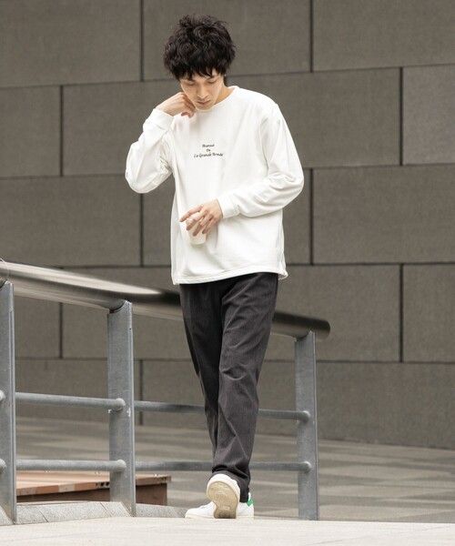 BEAMS HEART（ビームスハート）の「BEAMS HEART / 裏毛 ダンボール ロングスリーブ Tシャツ（Tシャツ/カットソー・メンズ・グレー/ブラウン系その他2/ホワイト・MEDIUM/LARGE/SMALL）」の4枚目の写真