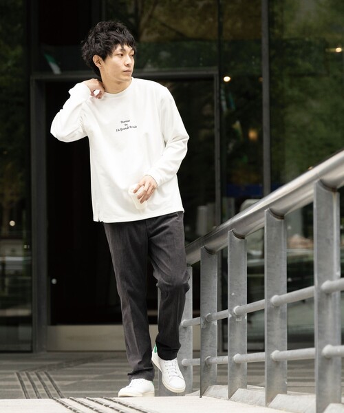 BEAMS HEART（ビームスハート）の「BEAMS HEART / 裏毛 ダンボール ロングスリーブ Tシャツ（Tシャツ/カットソー・メンズ・グレー/ブラウン系その他2/ホワイト・MEDIUM/LARGE/SMALL）」の5枚目の写真