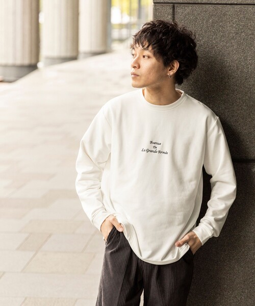 BEAMS HEART（ビームスハート）の「BEAMS HEART / 裏毛 ダンボール ロングスリーブ Tシャツ（Tシャツ/カットソー・メンズ・グレー/ブラウン系その他2/ホワイト・MEDIUM/LARGE/SMALL）」の6枚目の写真