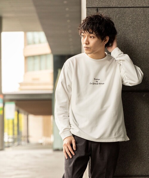 BEAMS HEART（ビームスハート）の「BEAMS HEART / 裏毛 ダンボール ロングスリーブ Tシャツ（Tシャツ/カットソー・メンズ・グレー/ブラウン系その他2/ホワイト・MEDIUM/LARGE/SMALL）」の7枚目の写真