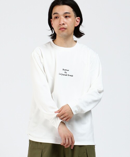 BEAMS HEART（ビームスハート）の「BEAMS HEART / 裏毛 ダンボール ロングスリーブ Tシャツ（Tシャツ/カットソー・メンズ・グレー/ブラウン系その他2/ホワイト・MEDIUM/LARGE/SMALL）」の13枚目の写真