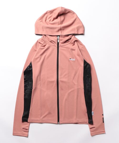 FILA(フィラ)の「FILA/フィラ エンボス切替ジップパーカー(パーカー・レディース・ピンク/ブラック/チャコール/ネイビー・LL/L/M)」の4枚目の写真